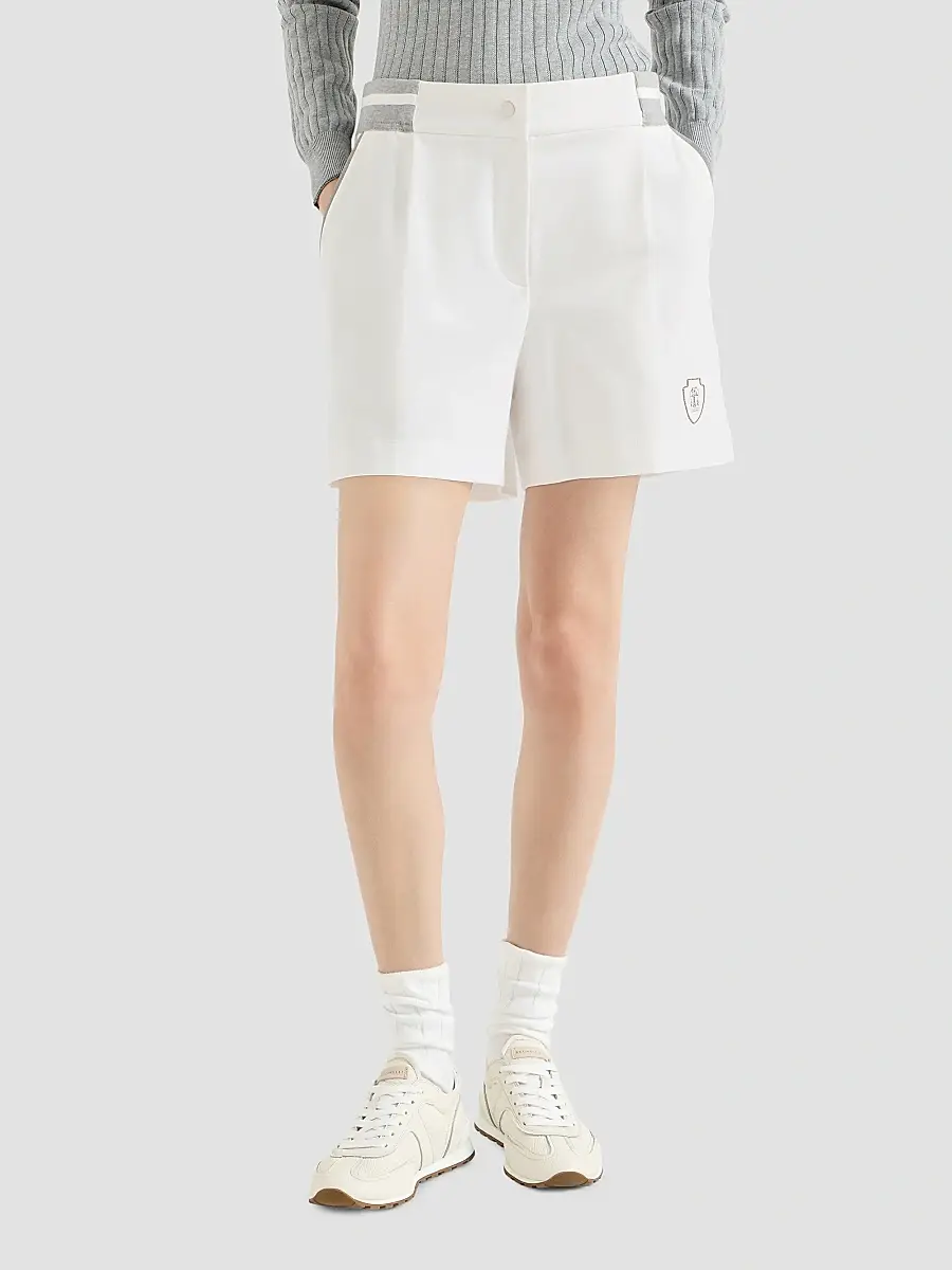 Brunello Cucinelli Women's Stretch Cotton Lightweight French Terry Active Shorts | Thumbnail 3 Brunello Cucinelli Women's Stretch Cotton Lightweight French Terry Active Shorts | Thumbnail 3