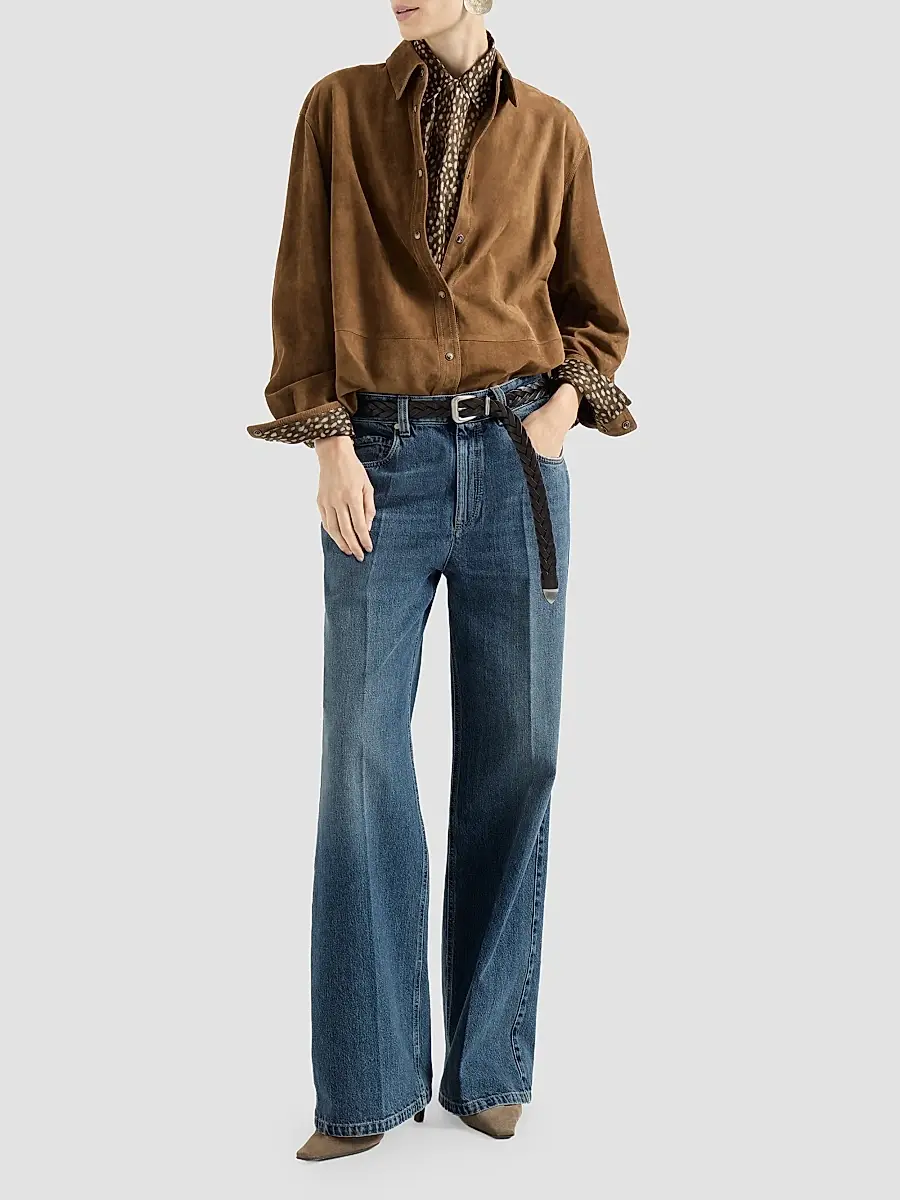 Brunello Cucinelli Women's Authentic Denim Contemporary Loose Trousers | Thumbnail 2 Brunello Cucinelli Women's Authentic Denim Contemporary Loose Trousers | Thumbnail 2