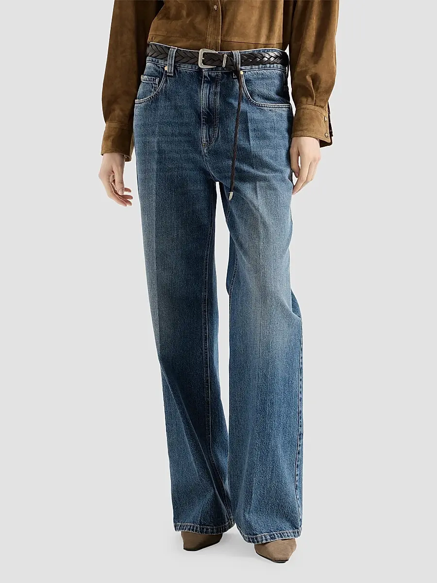 Brunello Cucinelli Women's Authentic Denim Contemporary Loose Trousers | Thumbnail 3 Brunello Cucinelli Women's Authentic Denim Contemporary Loose Trousers | Thumbnail 3