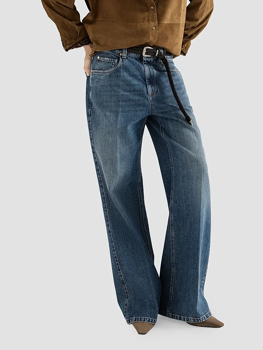 Brunello Cucinelli Women's Authentic Denim Contemporary Loose Trousers | Thumbnail 5 Brunello Cucinelli Women's Authentic Denim Contemporary Loose Trousers | Thumbnail 5