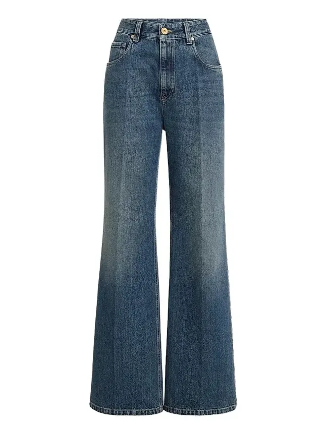 Brunello Cucinelli Women's Authentic Denim Contemporary Loose Trousers