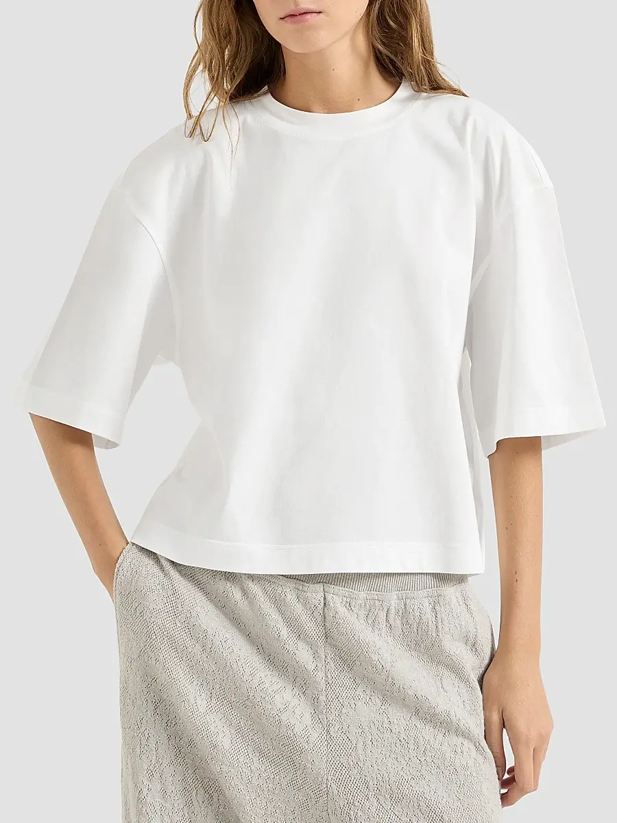 Brunello Cucinelli Women's Cotton Jersey T-Shirt | Thumbnail 3 Brunello Cucinelli Women's Cotton Jersey T-Shirt | Thumbnail 3