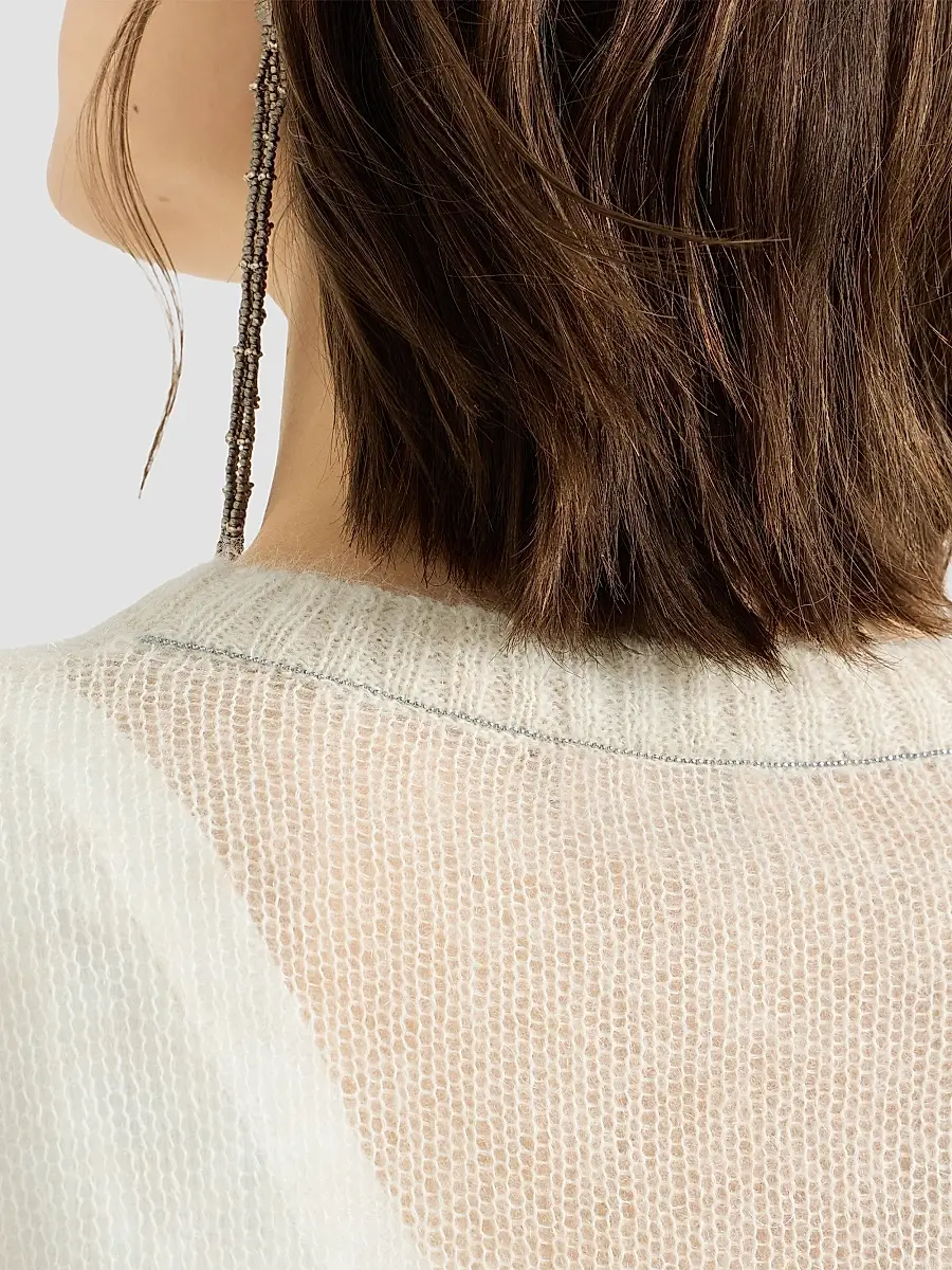 Brunello Cucinelli Women's Mohair and Wool Sweater - Ivory | Thumbnail 6