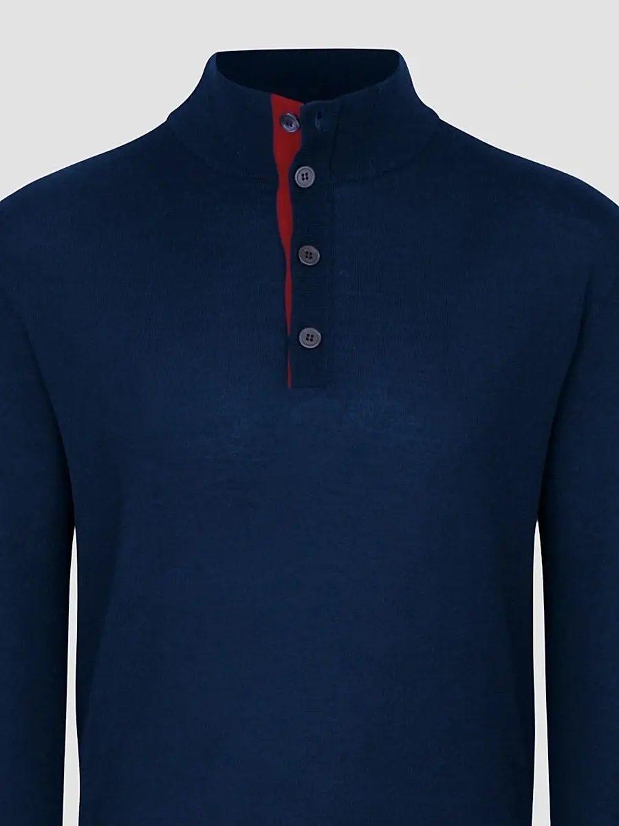 Stefano Ricci Men's Buttoned Mockneck Sweater | Thumbnail 2 Stefano Ricci Men's Buttoned Mockneck Sweater | Thumbnail 2