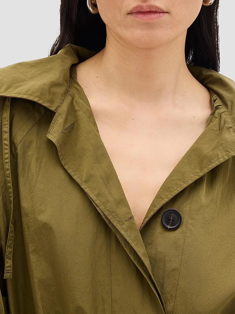 Another Tomorrow Women's Nylon Trench Coat | Thumbnail 5 Another Tomorrow Women's Nylon Trench Coat | Thumbnail 5