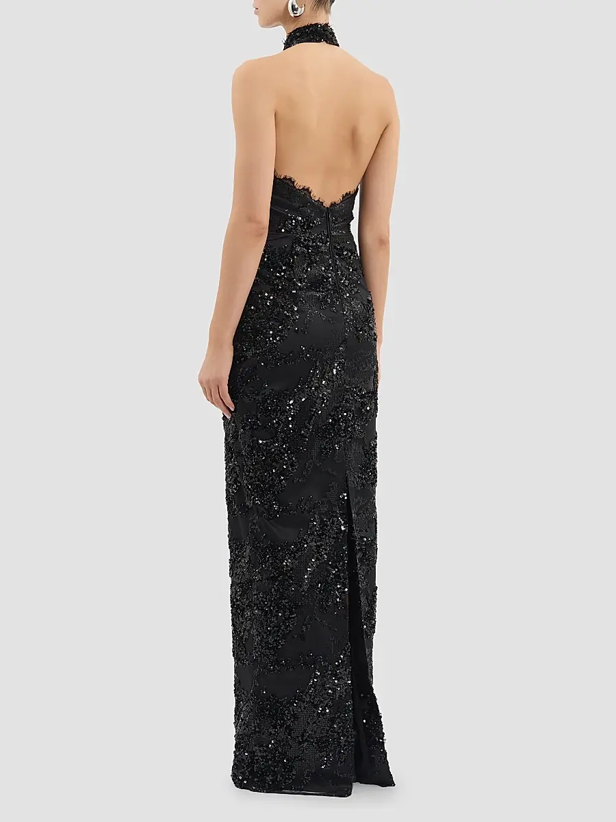 Rebecca Vallance Women's Beau Sequined Halterneck Gown | Thumbnail 3 Rebecca Vallance Women's Beau Sequined Halterneck Gown | Thumbnail 3