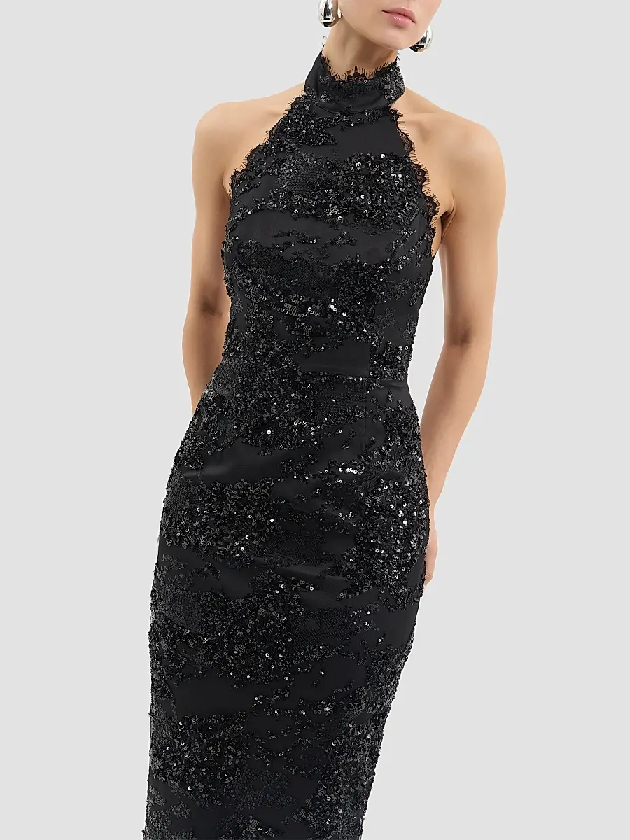 Rebecca Vallance Women's Beau Sequined Halterneck Gown | Thumbnail 5 Rebecca Vallance Women's Beau Sequined Halterneck Gown | Thumbnail 5