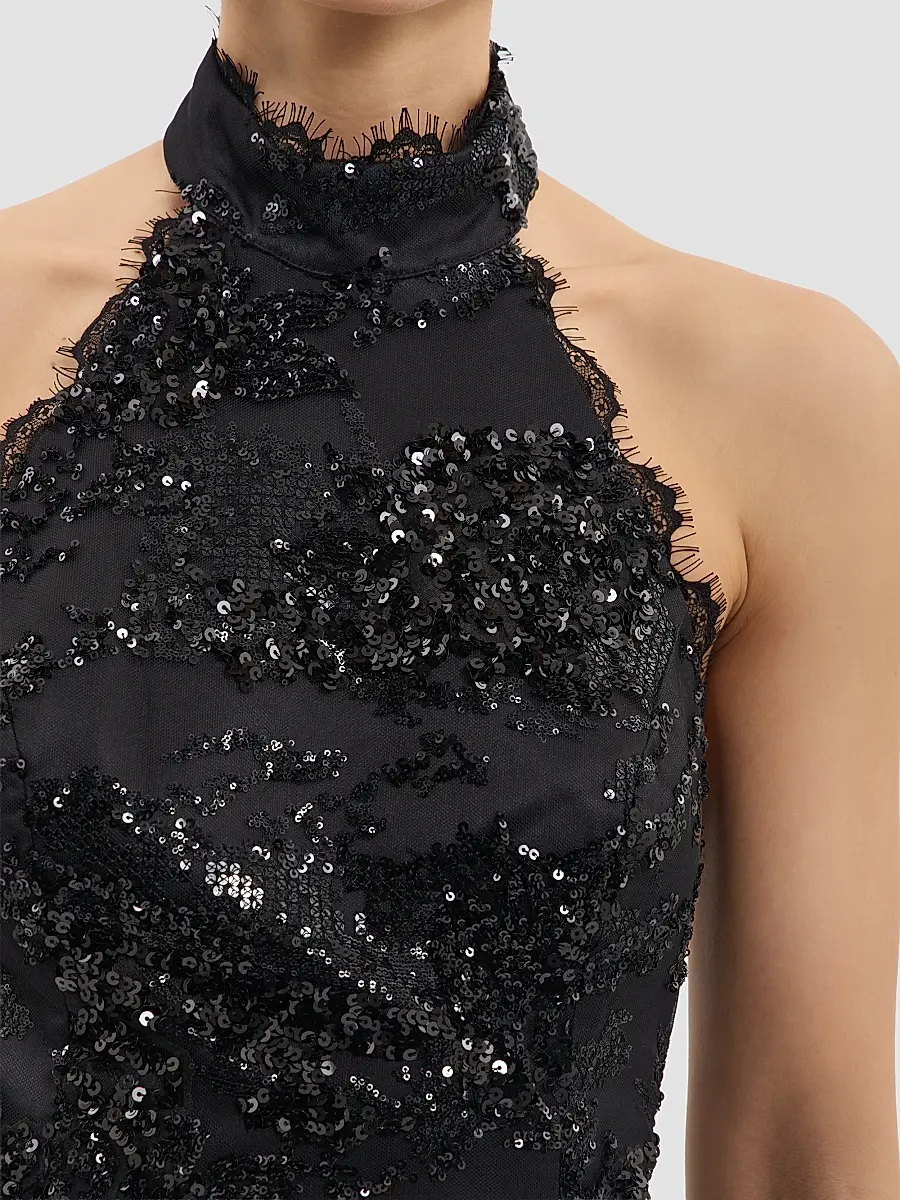 Rebecca Vallance Women's Beau Sequined Halterneck Gown | Thumbnail 6 Rebecca Vallance Women's Beau Sequined Halterneck Gown | Thumbnail 6