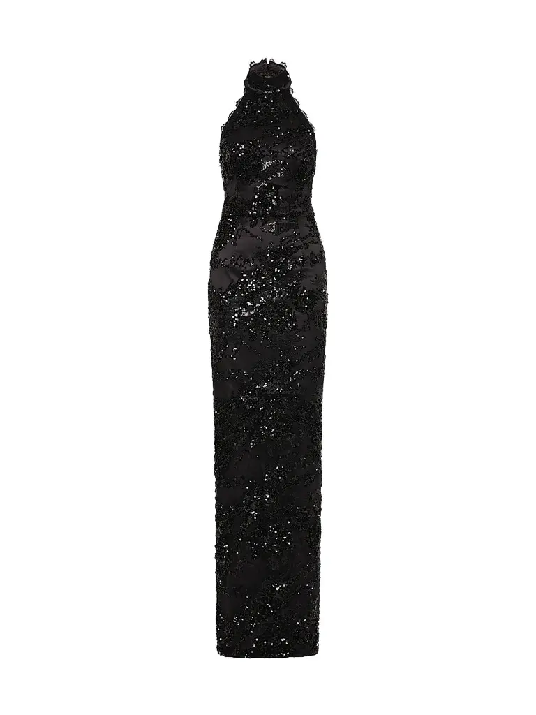 Rebecca Vallance Women's Beau Sequined Halterneck Gown