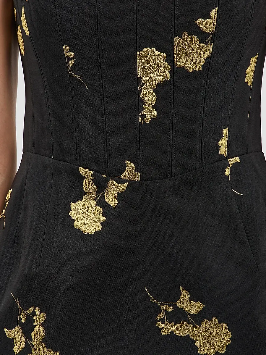 Rebecca Vallance Women's Mariya Metallic Floral Midi-Dress | Thumbnail 6 Rebecca Vallance Women's Mariya Metallic Floral Midi-Dress | Thumbnail 6