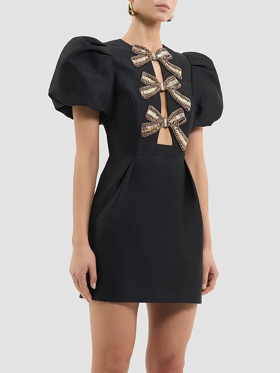 Rebecca Vallance Women's Venus Crystal-Embellished Satin Minidress | Thumbnail 4 Rebecca Vallance Women's Venus Crystal-Embellished Satin Minidress | Thumbnail 4