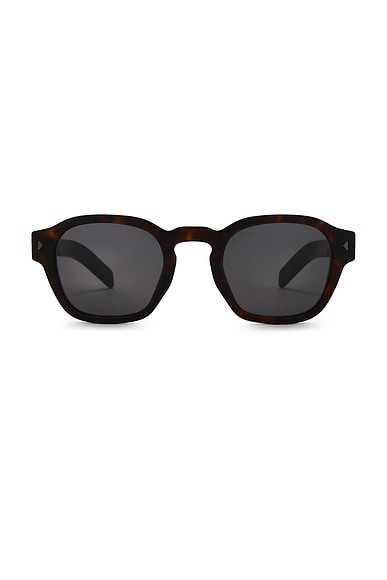 Prada Round Frame Sunglasses in Brown Tortoise | Image 1 Prada Round Frame Sunglasses in Brown Tortoise | Image 1