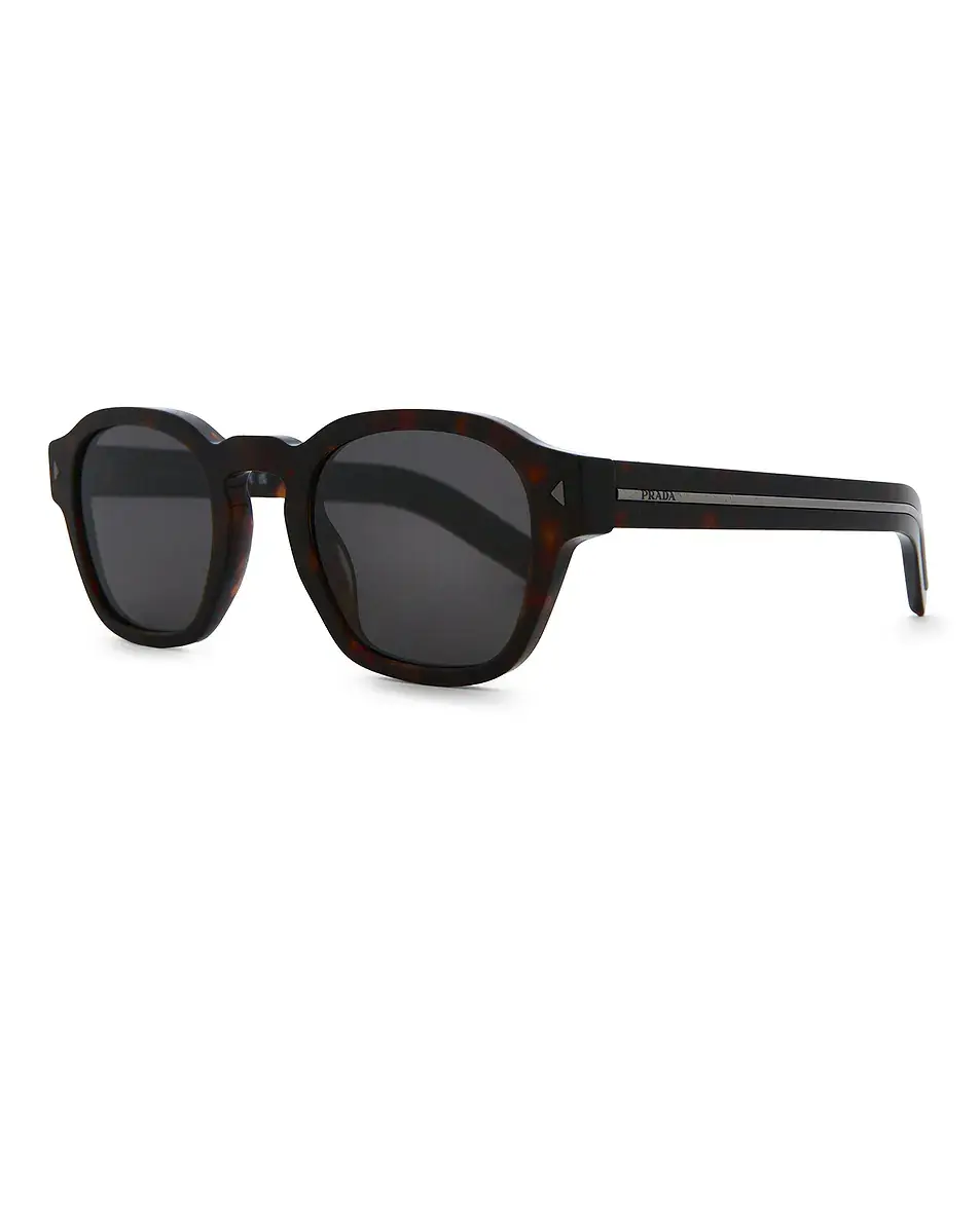 Prada Round Frame Sunglasses in Brown Tortoise | Thumbnail 3 Prada Round Frame Sunglasses in Brown Tortoise | Thumbnail 3