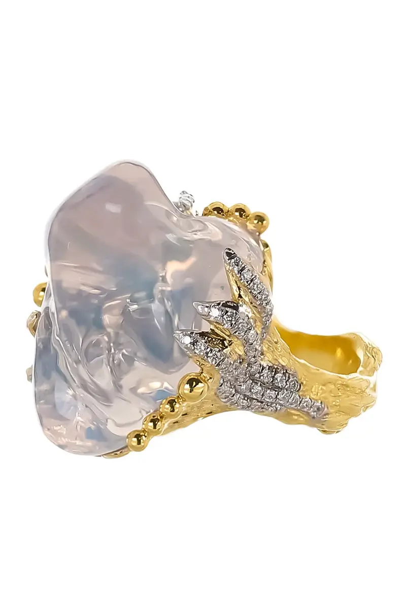 VICTOR VELYAN Clear Mexican Fire Opal Ring | Thumbnail 2 VICTOR VELYAN Clear Mexican Fire Opal Ring | Thumbnail 2
