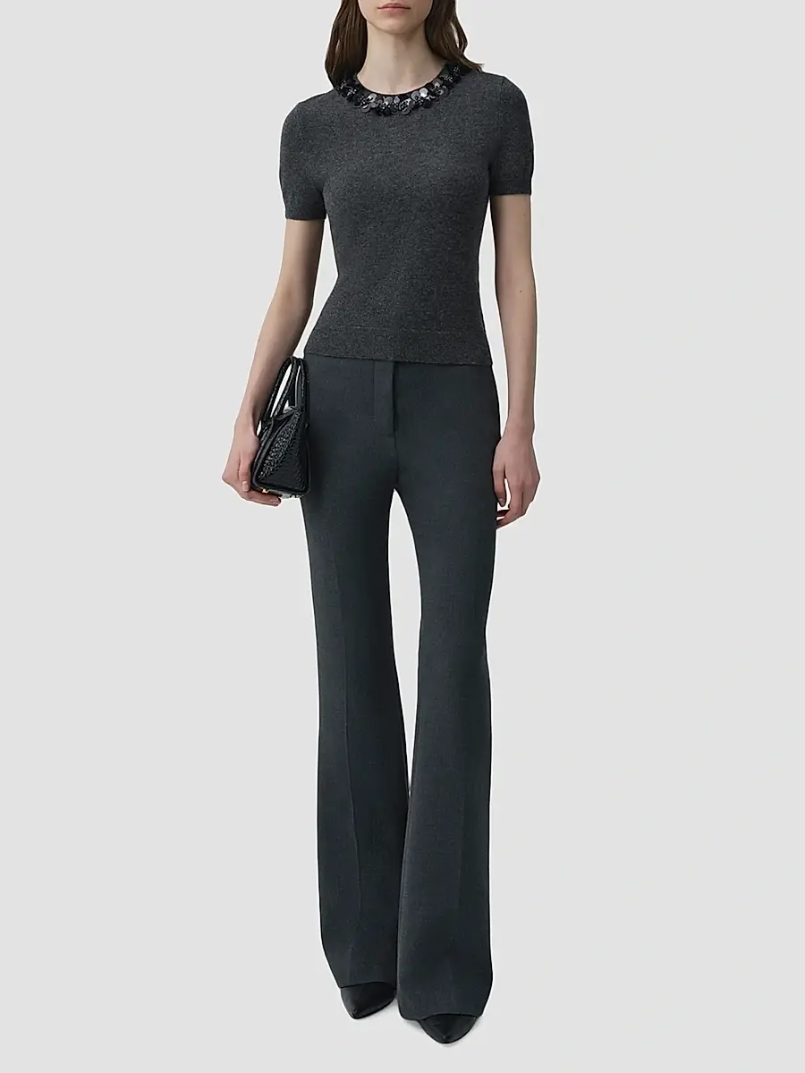 Simkhai Women's Sophie Floral-Sequined Wool-Cashmere Top | Thumbnail 2 Simkhai Women's Sophie Floral-Sequined Wool-Cashmere Top | Thumbnail 2