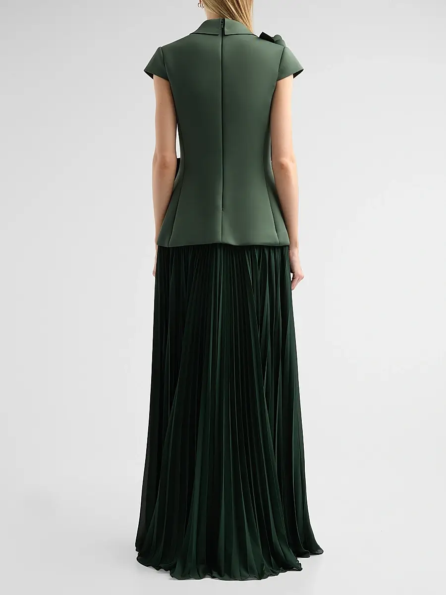 BADGLEY MISCHKA Women's Blazer Floral Appliqué Pelated Gown | Thumbnail 3 BADGLEY MISCHKA Women's Blazer Floral Appliqué Pelated Gown | Thumbnail 3