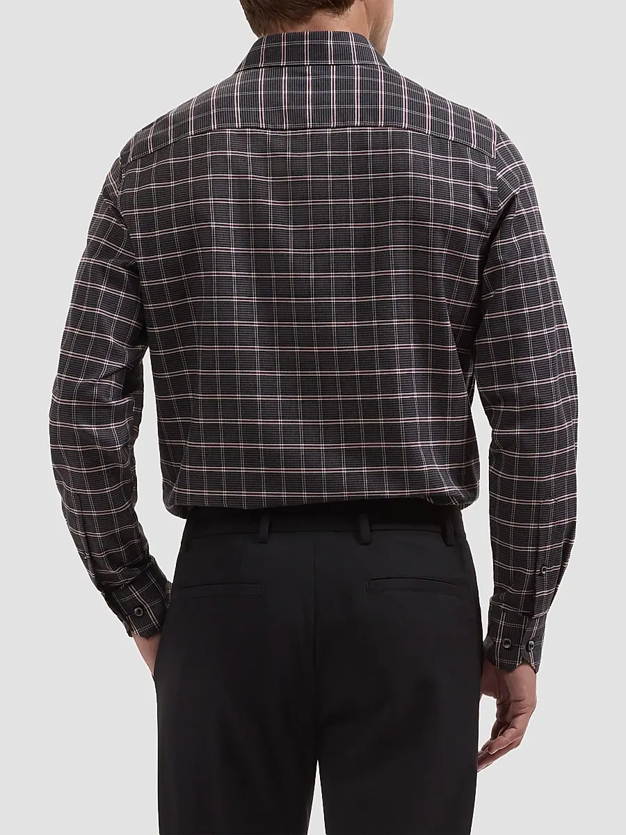 Bugatchi Men's Julian Woven Shaped Cotton-Cashmere Shirt | Thumbnail 3 Bugatchi Men's Julian Woven Shaped Cotton-Cashmere Shirt | Thumbnail 3