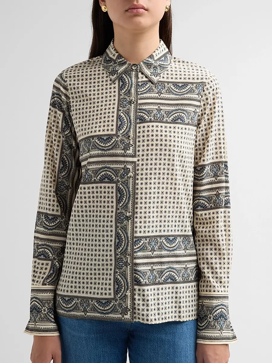 Veronica Beard Women's Monique Paisley Silk-Blend Shirt | Thumbnail 5 Veronica Beard Women's Monique Paisley Silk-Blend Shirt | Thumbnail 5