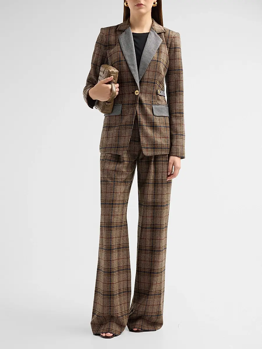 Ramy Brook Women's Leslie Plaid Wide-Leg Pants | Thumbnail 2 Ramy Brook Women's Leslie Plaid Wide-Leg Pants | Thumbnail 2