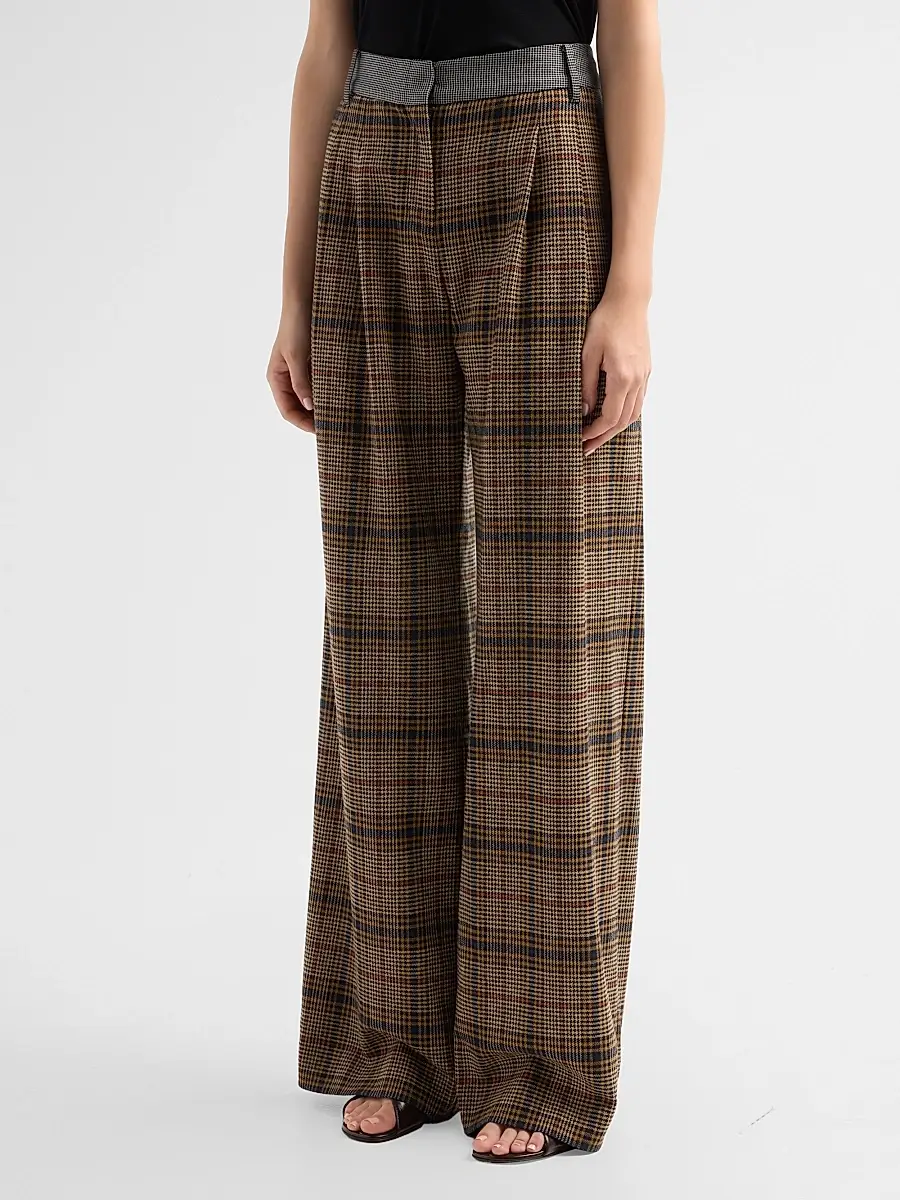 Ramy Brook Women's Leslie Plaid Wide-Leg Pants | Thumbnail 4 Ramy Brook Women's Leslie Plaid Wide-Leg Pants | Thumbnail 4