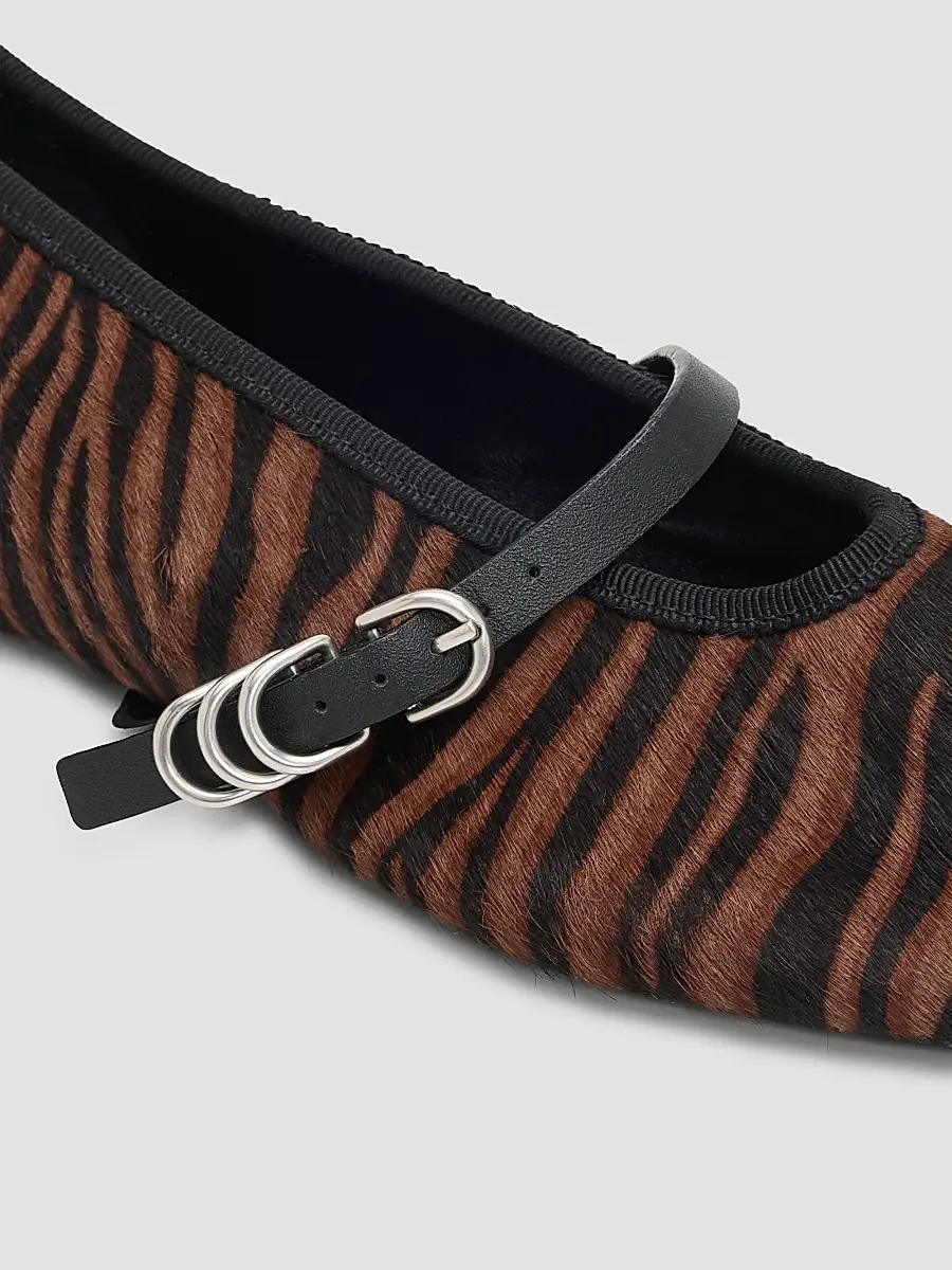 rag & bone Women's Spire Zebra-Print Calf Hair Mary Janes | Thumbnail 3 rag & bone Women's Spire Zebra-Print Calf Hair Mary Janes | Thumbnail 3
