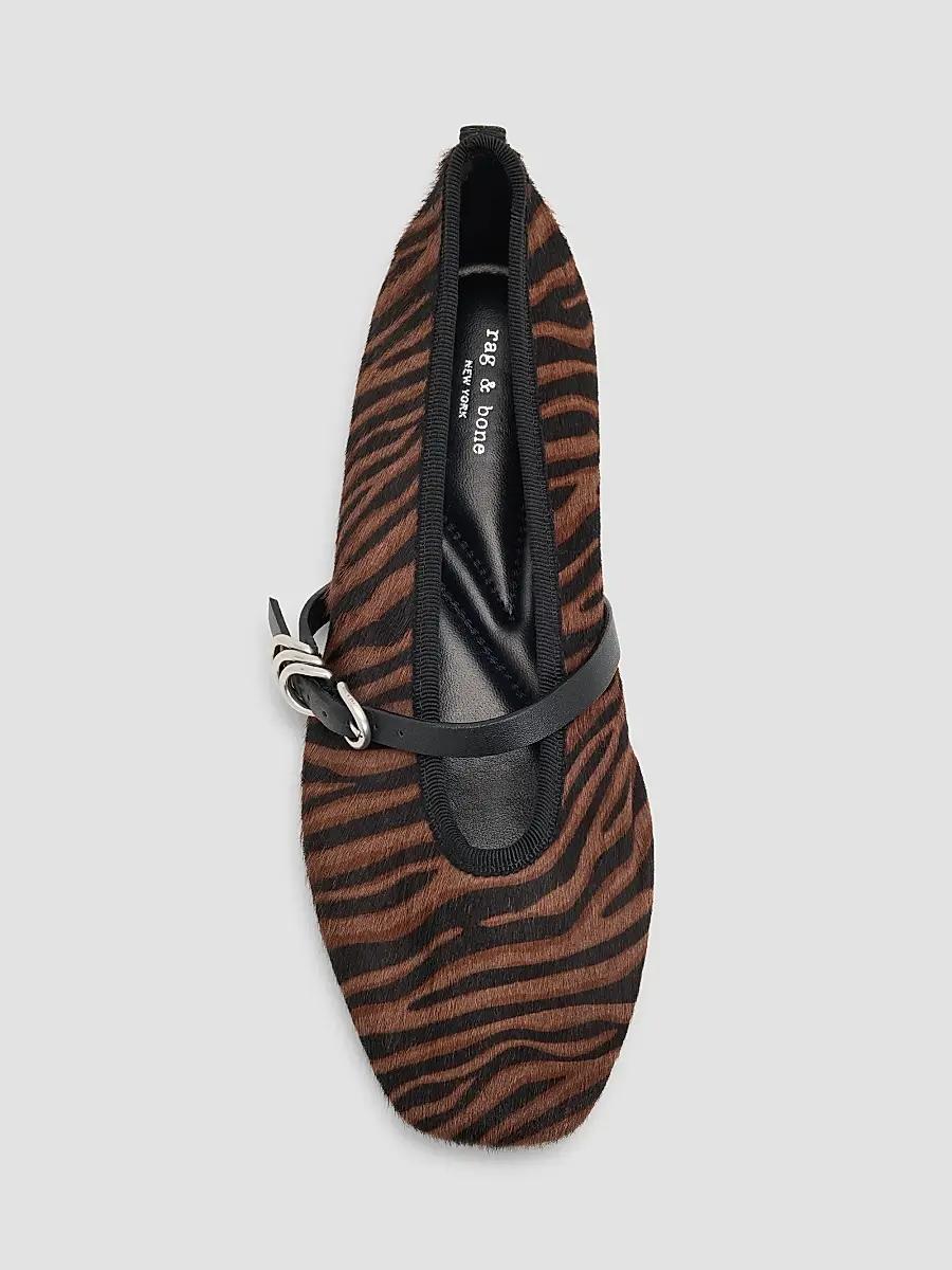 rag & bone Women's Spire Zebra-Print Calf Hair Mary Janes | Thumbnail 4 rag & bone Women's Spire Zebra-Print Calf Hair Mary Janes | Thumbnail 4