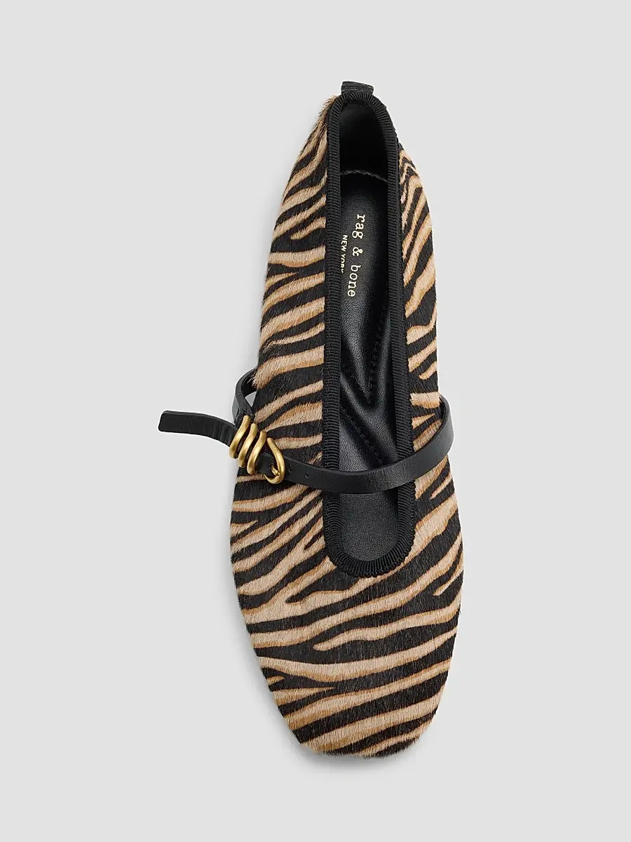 rag & bone Women's Spire Zebra-Print Calf Hair Mary Janes | Thumbnail 4 rag & bone Women's Spire Zebra-Print Calf Hair Mary Janes | Thumbnail 4