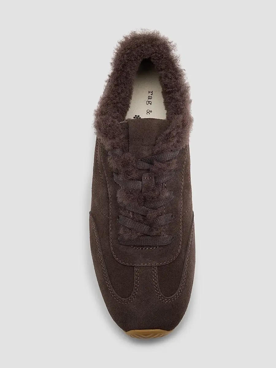 rag & bone Women's Retro Runner Suede & Shearling Low-Top Sneakers | Thumbnail 4 rag & bone Women's Retro Runner Suede & Shearling Low-Top Sneakers | Thumbnail 4