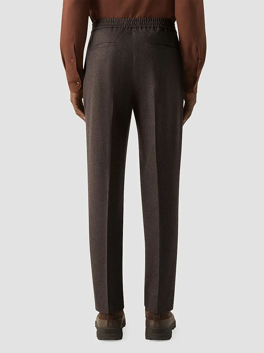 Zegna Men's Wool, Silk and Cashmere Pants - Dark Brown | Thumbnail 2 Zegna Men's Wool, Silk and Cashmere Pants - Dark Brown | Thumbnail 2