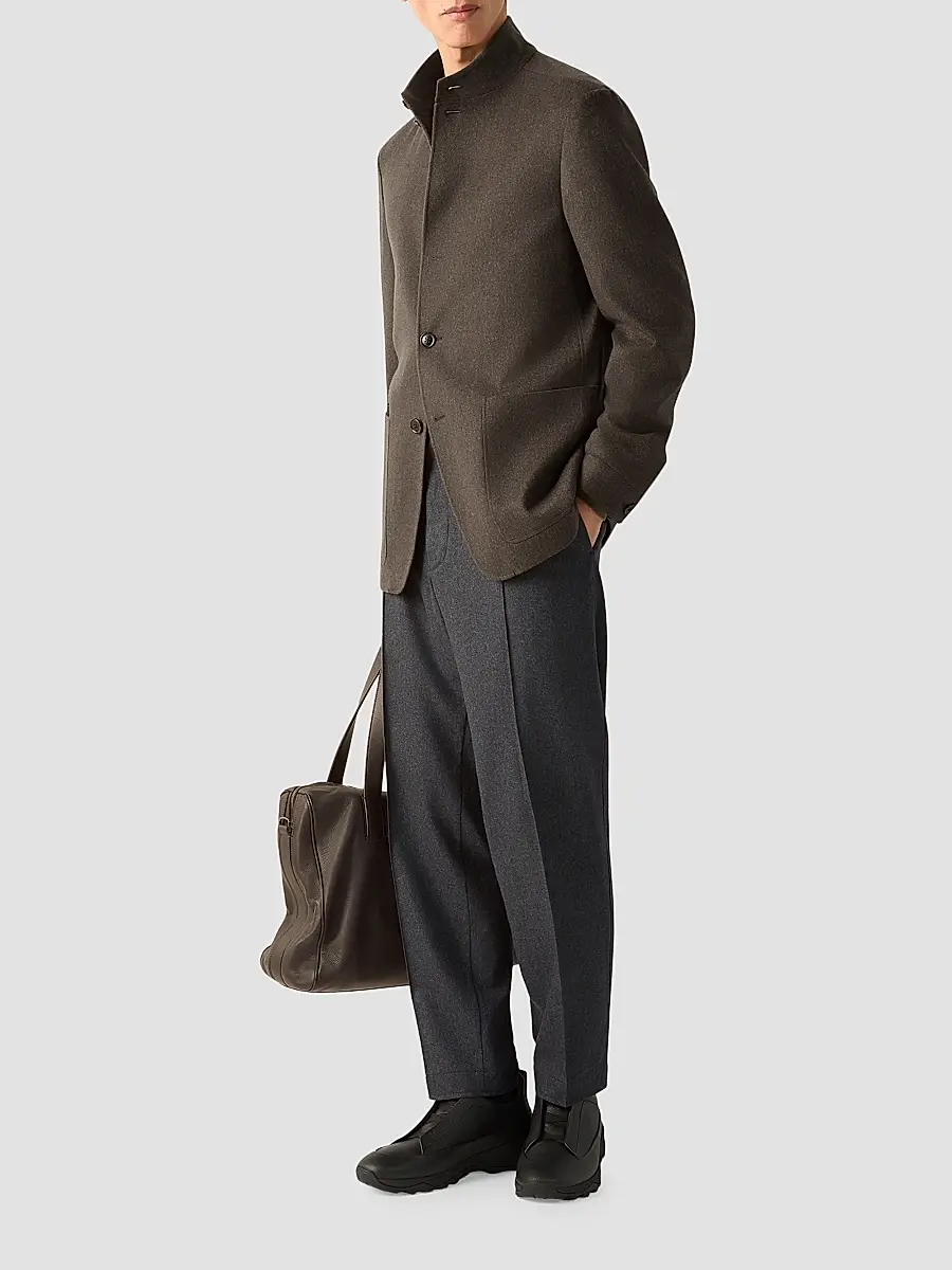 Zegna Men's Wool, Silk and Cashmere Pants - Dark Grey | Thumbnail 2 Zegna Men's Wool, Silk and Cashmere Pants - Dark Grey | Thumbnail 2