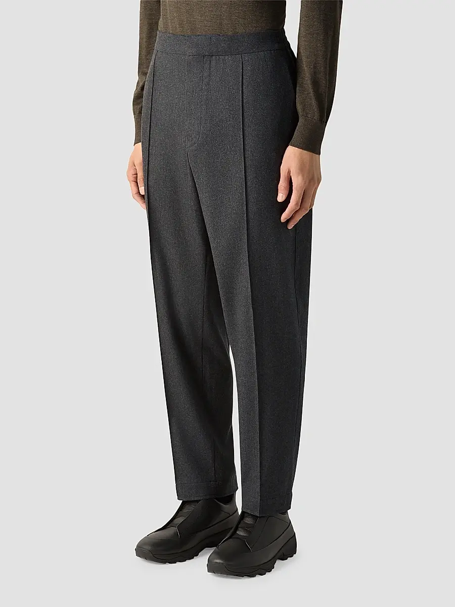 Zegna Men's Wool, Silk and Cashmere Pants - Dark Grey | Thumbnail 3 Zegna Men's Wool, Silk and Cashmere Pants - Dark Grey | Thumbnail 3