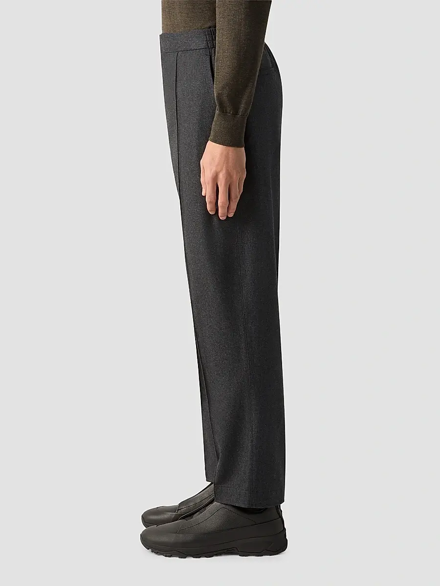 Zegna Men's Wool, Silk and Cashmere Pants - Dark Grey | Thumbnail 4 Zegna Men's Wool, Silk and Cashmere Pants - Dark Grey | Thumbnail 4