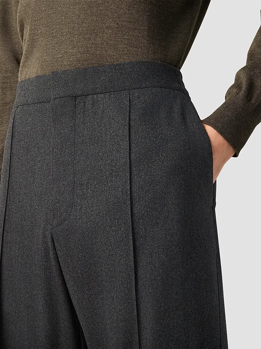 Zegna Men's Wool, Silk and Cashmere Pants - Dark Grey | Thumbnail 6 Zegna Men's Wool, Silk and Cashmere Pants - Dark Grey | Thumbnail 6