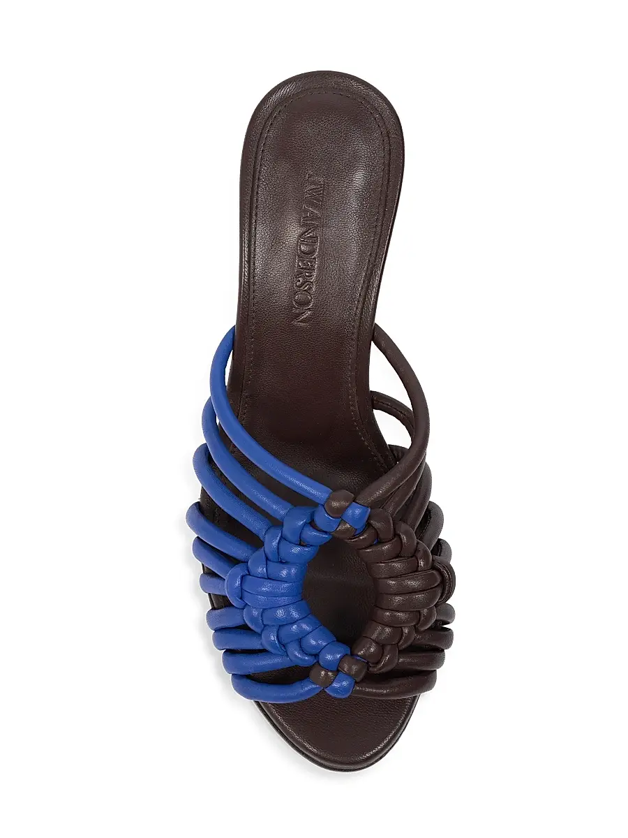 JW Anderson Women's Plot 70MM Two-Tone Strappy Leather Sandals | Thumbnail 4 JW Anderson Women's Plot 70MM Two-Tone Strappy Leather Sandals | Thumbnail 4