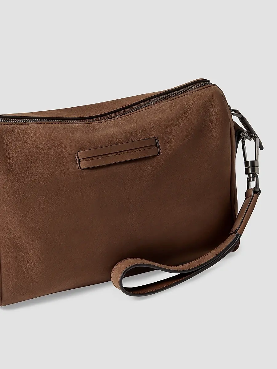 Zegna Men's Secondskin Leather Pouch | Thumbnail 5 Zegna Men's Secondskin Leather Pouch | Thumbnail 5