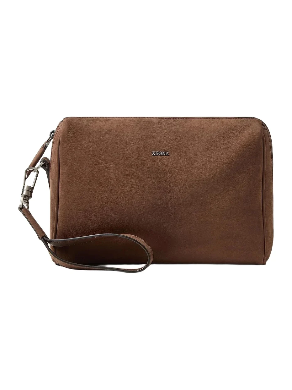 Zegna Men's Secondskin Leather Pouch