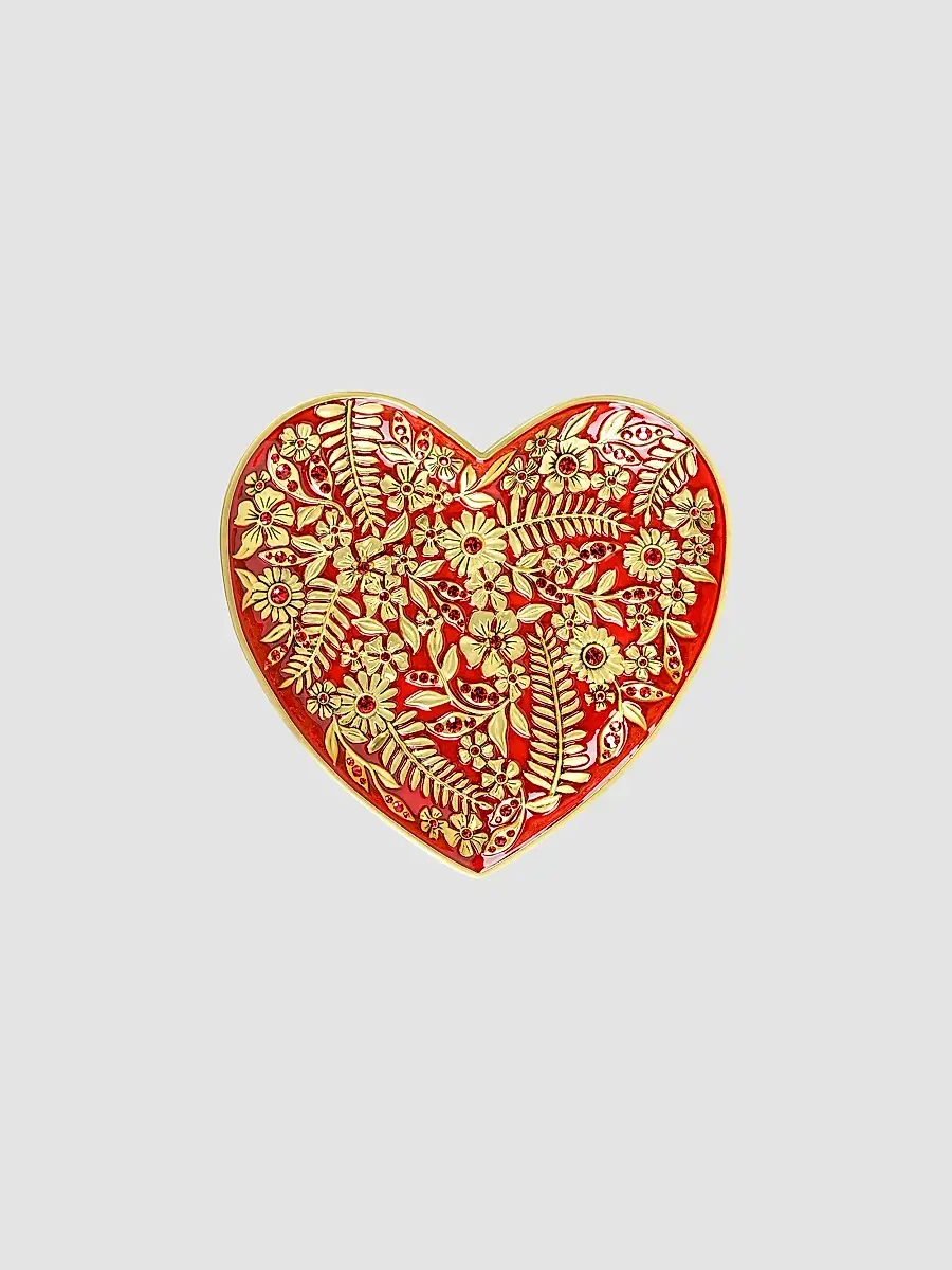 Jay Strongwater Aria Floral Heart Catchall Tray | Thumbnail 2
