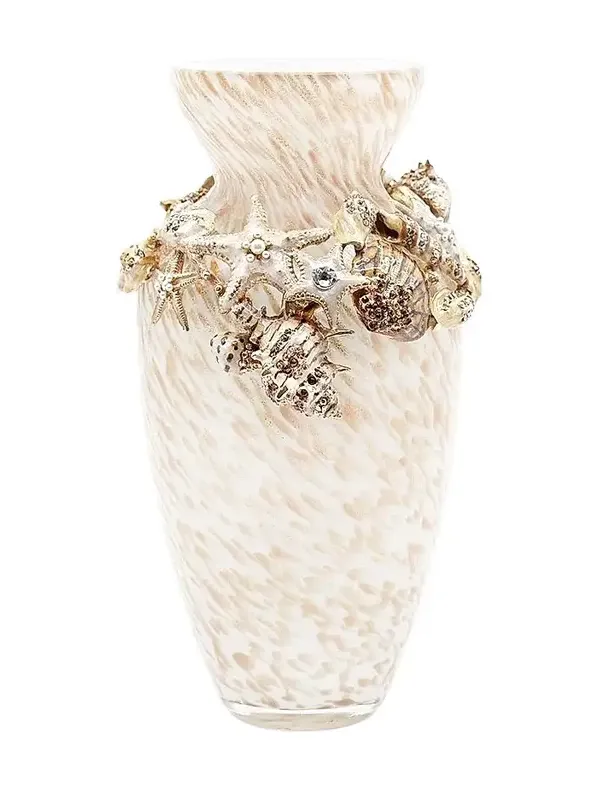 Jay Strongwater Coastal Nerina Tropical Shell Vase