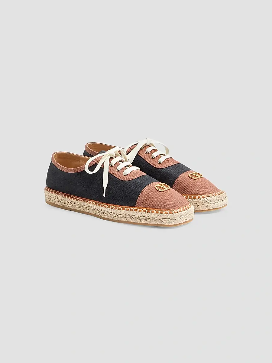 Valentino Men's Palm Avenue Espadrilles Sneakers in Canvas - Black | Thumbnail 2 Valentino Men's Palm Avenue Espadrilles Sneakers in Canvas - Black | Thumbnail 2
