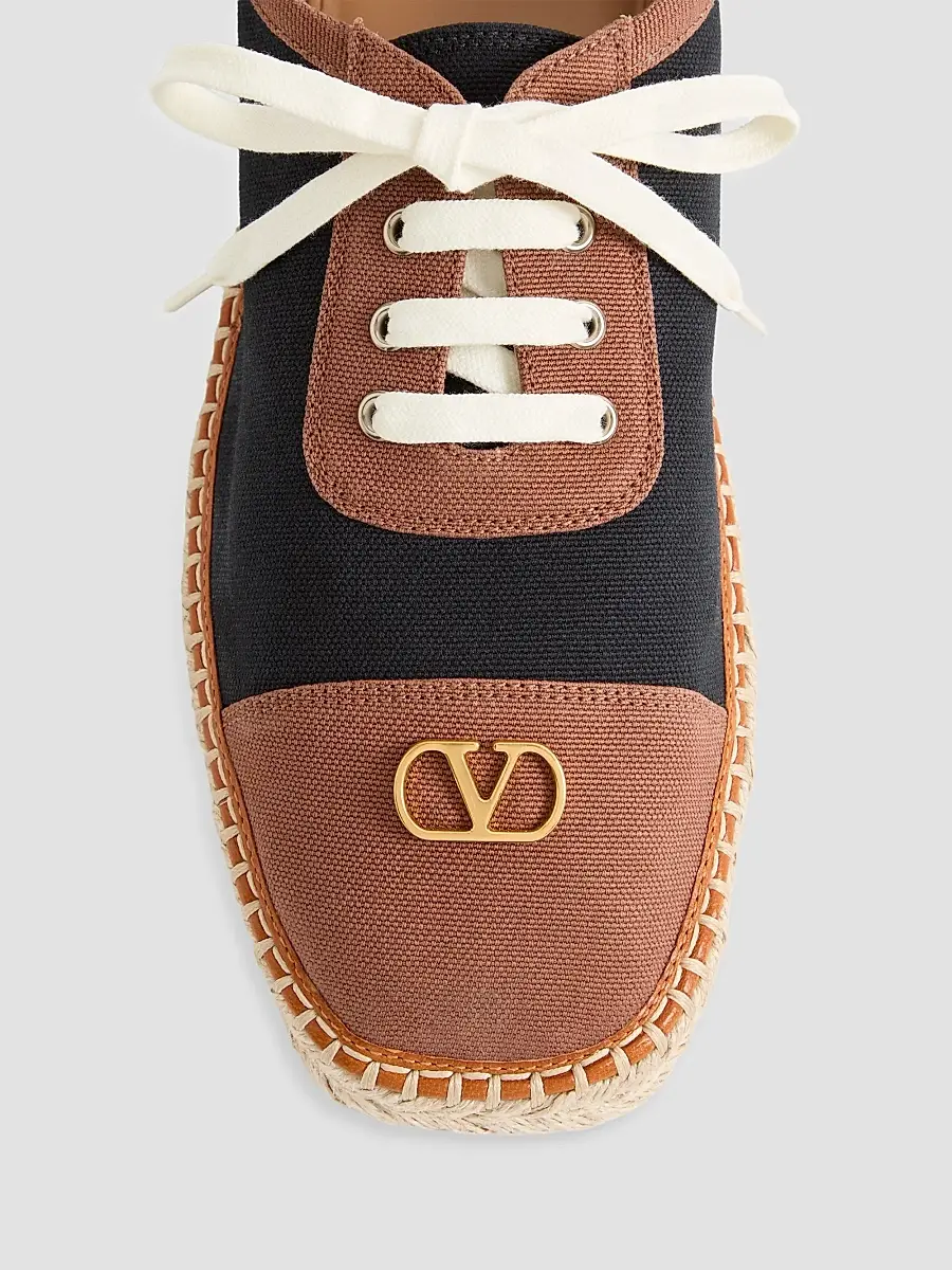 Valentino Men's Palm Avenue Espadrilles Sneakers in Canvas - Black | Thumbnail 5 Valentino Men's Palm Avenue Espadrilles Sneakers in Canvas - Black | Thumbnail 5