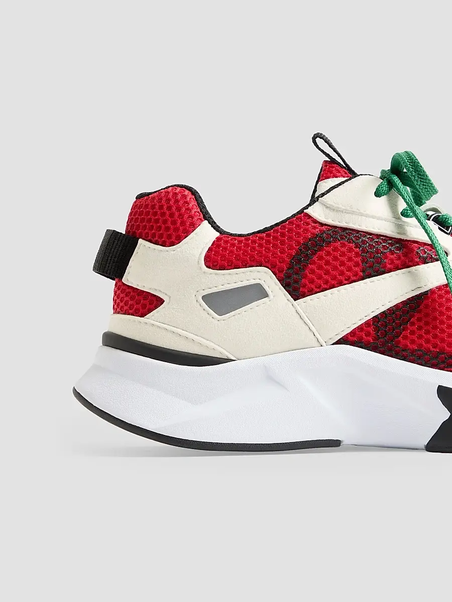 Valentino Men's Demivee Sneakers in Mesh Fabric with Suede Inserts - White Red | Thumbnail 7 Valentino Men's Demivee Sneakers in Mesh Fabric with Suede Inserts - White Red | Thumbnail 7