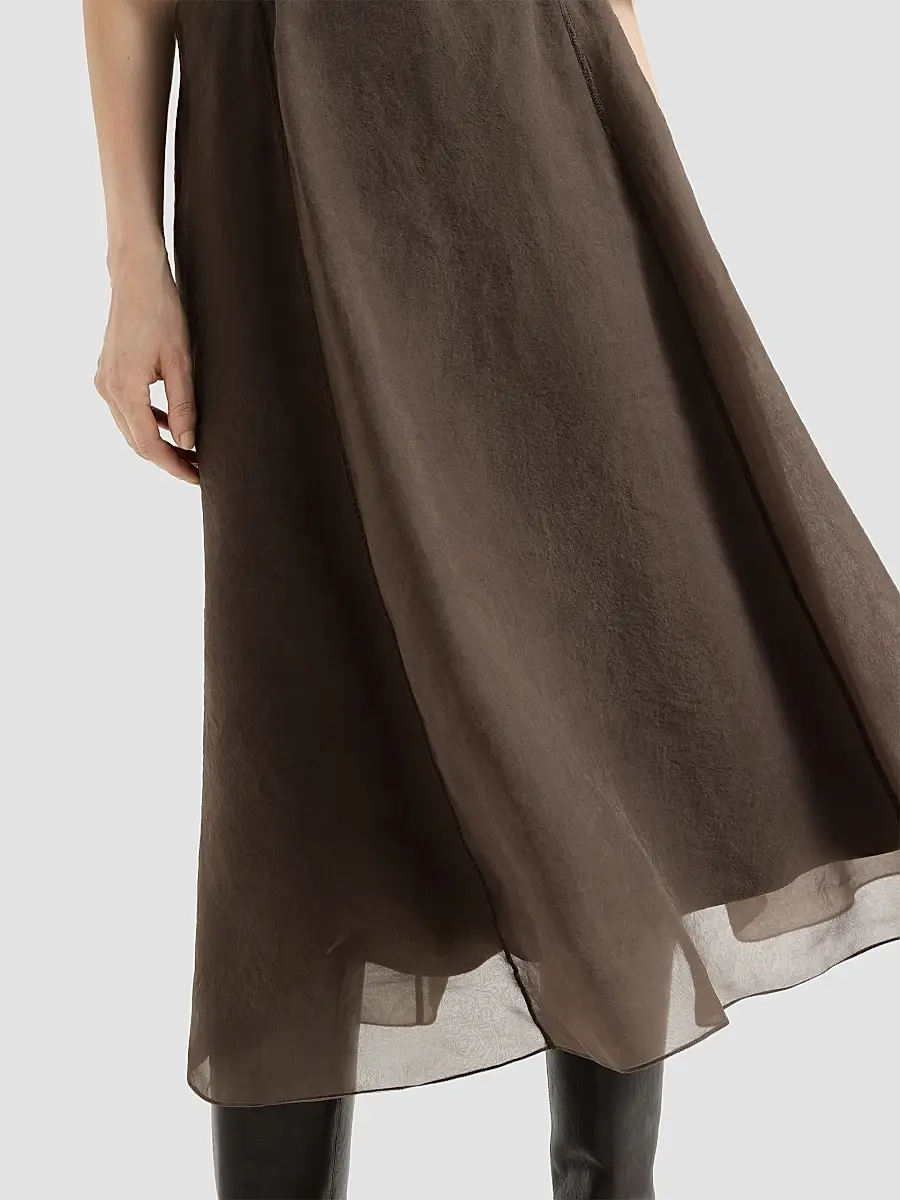 Brunello Cucinelli Women's Crispy Silk Circle Skirt | Thumbnail 5 Brunello Cucinelli Women's Crispy Silk Circle Skirt | Thumbnail 5