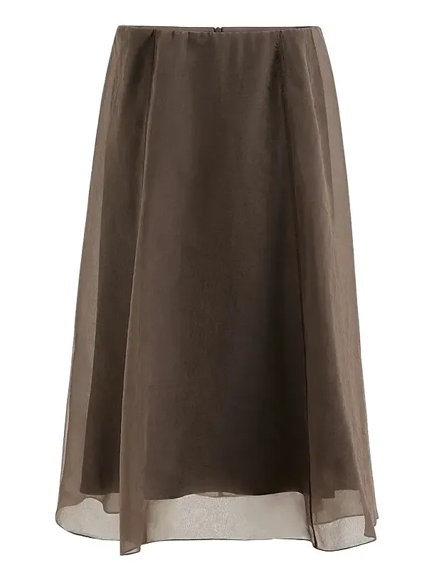Brunello Cucinelli Women's Crispy Silk Circle Skirt