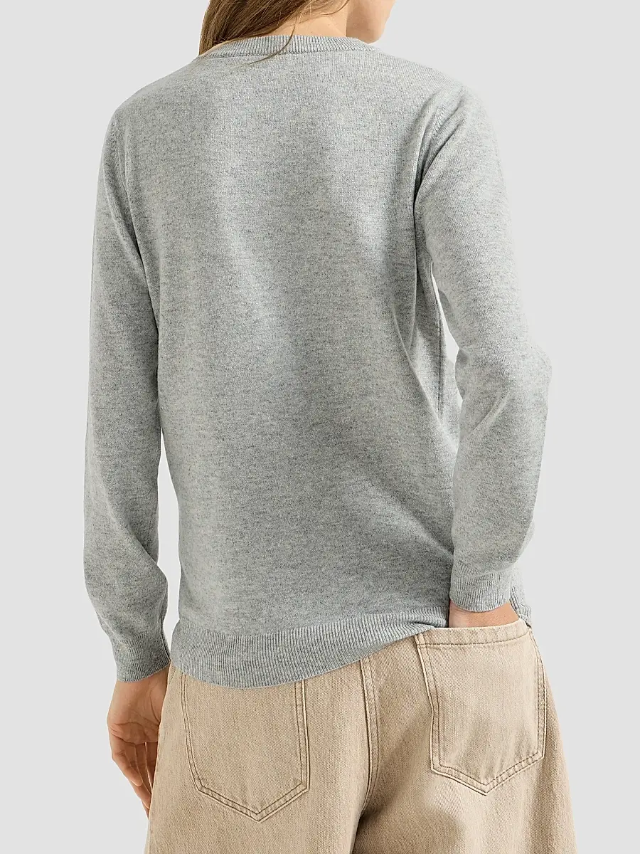Brunello Cucinelli Women's Cashmere Sweater with Monili - Pebble | Thumbnail 4 Brunello Cucinelli Women's Cashmere Sweater with Monili - Pebble | Thumbnail 4