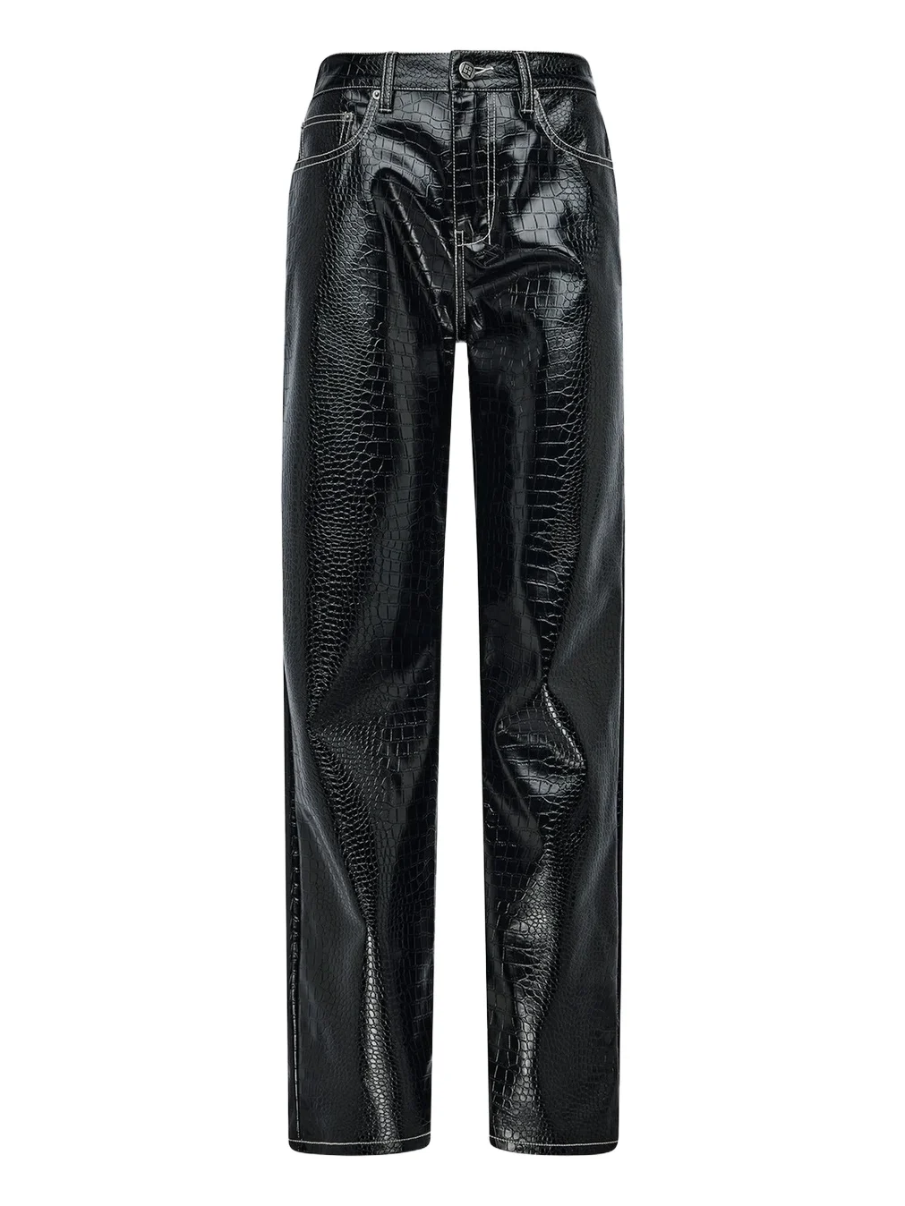 Women's Pinup Patent Croc-Embossed Faux Leather Pants Women's Pinup Patent Croc-Embossed Faux Leather Pants