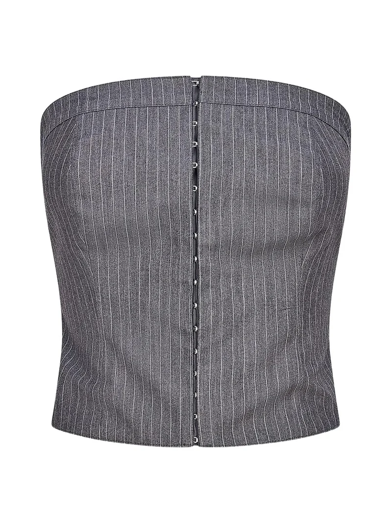 Ksubi Women's Mondrian Pinstripe Bustier Top