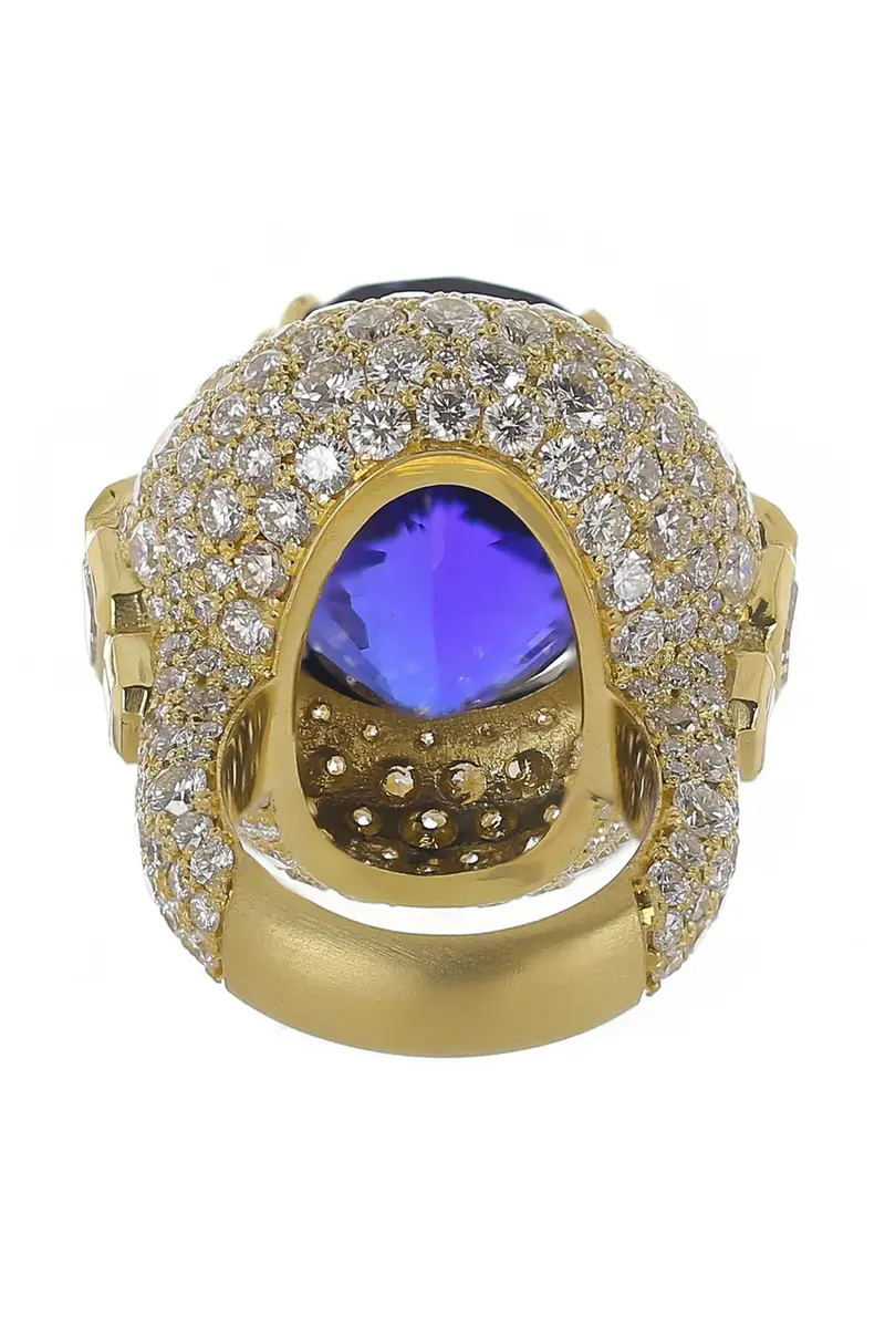 JARED LEHR Tanzanite Diamond Halo Ring | Thumbnail 3 JARED LEHR Tanzanite Diamond Halo Ring | Thumbnail 3