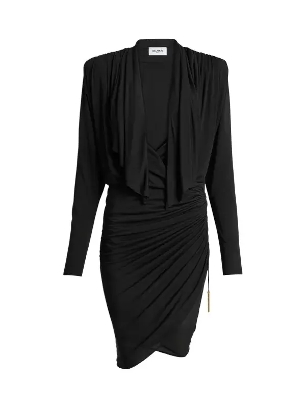 Balmain Draped flowing jersey dress