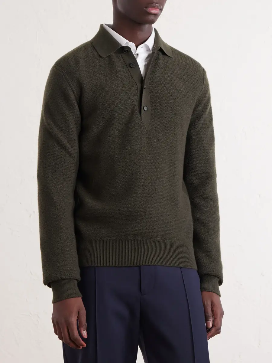 Zegna Oasi Cashmere-Piqué Polo Shirt - Men | Thumbnail 3 Zegna Oasi Cashmere-Piqué Polo Shirt - Men | Thumbnail 3