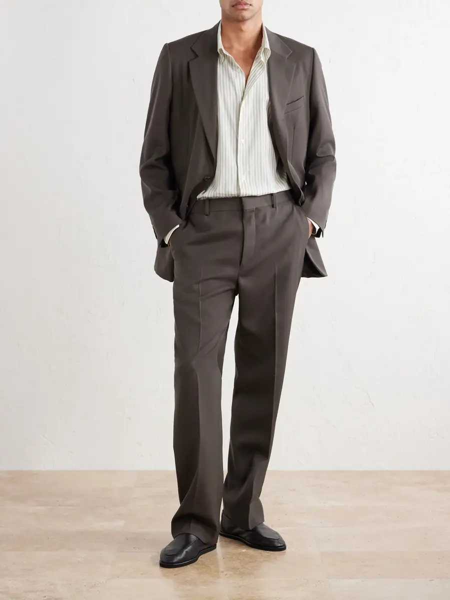 Auralee Straight-Leg Wool-Gabardine Trousers - Men | Thumbnail 2 Auralee Straight-Leg Wool-Gabardine Trousers - Men | Thumbnail 2